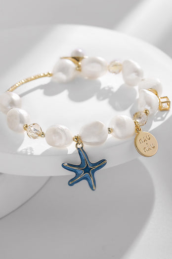 Blue Shell Starfish Pearl Bracelet