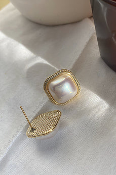 Vintage Square Pearl Earrings