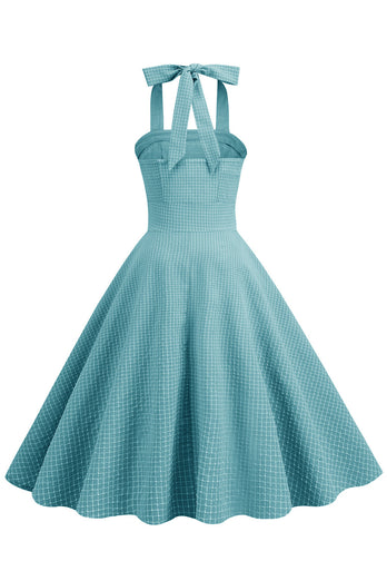 Halter Plaid 1950s Swing Dress