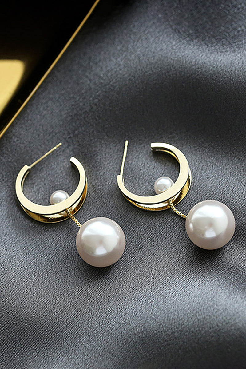 Load image into Gallery viewer, Statement Delicate Pearl Sliding Stud Earrings