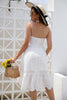 Load image into Gallery viewer, A Line Spaghetti Straps White Summer Dress