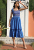 Load image into Gallery viewer, Blue Spaghetti Straps Printed Summer Dress