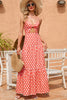 Load image into Gallery viewer, Red Polka Dots Summer Dress with Bow