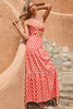 Load image into Gallery viewer, Red Polka Dots Summer Dress with Bow