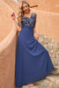 Load image into Gallery viewer, Grey Blue 3/4 Sleeves Mothe Of The Bride Dress