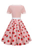 Load image into Gallery viewer, Blue Cherry Printed Vintage 1950s Dress