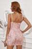 Load image into Gallery viewer, Blush Sequined V-Neck Graduation Dress With Feathers