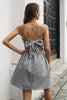 Load image into Gallery viewer, Black Plaid Open Back Summer Dress