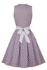 Load image into Gallery viewer, Purple Polka Dots 1950s Dress with Belt