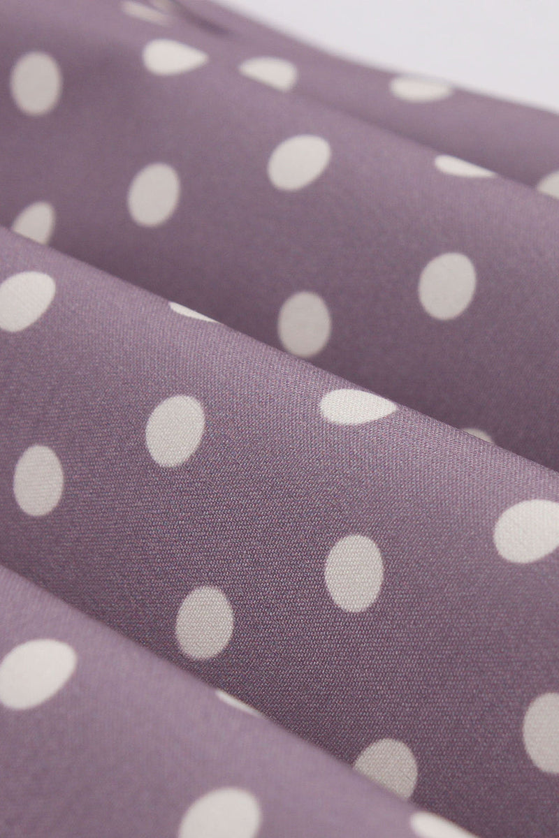 Load image into Gallery viewer, Purple Polka Dots 1950s Dress with Belt