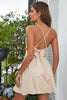 Load image into Gallery viewer, Apricot Spaghetti Straps Short Homecoming Dress with Sequins