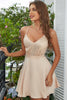 Load image into Gallery viewer, Apricot Spaghetti Straps Short Homecoming Dress with Sequins