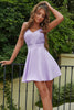 Load image into Gallery viewer, Apricot Spaghetti Straps Short Homecoming Dress with Sequins