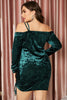 Load image into Gallery viewer, Plus Size Burgundy Velvet Dress with Long Sleeves