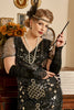 Load image into Gallery viewer, Black Golden Beaded Sequins 1920s Plus Size Dress