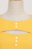 Load image into Gallery viewer, Retro Style Yellow 1950s Dress with Keyhole