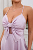 Load image into Gallery viewer, A Line Spaghetti Straps Purple Short Graduation Dress