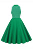 Load image into Gallery viewer, Green Lapel Neck Polka Dots Swing 1950s Dress