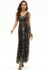 Load image into Gallery viewer, Sequin V-neck Sheath Long Formal Dress