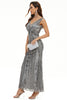 Load image into Gallery viewer, Sequin V-neck Sheath Long Formal Dress
