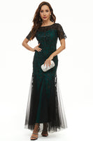 Load image into Gallery viewer, Leaves Sequins Mother Dress with Short Sleeves