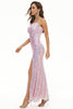 Load image into Gallery viewer, Sequins Spaghetti Straps Long Prom Dress with Slit