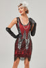 Load image into Gallery viewer, Black Golden Scoop Neck 1920s Dress