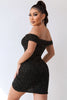 Load image into Gallery viewer, Black Off The Shoulder Cocktail Dress