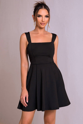 Square Neck Little Black Dress