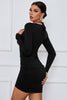 Load image into Gallery viewer, Long Sleeves Halter Mini Dress with Ruffles