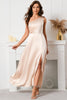 Load image into Gallery viewer, One Shoulder Satin Prom Dress with Slit