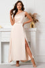 Load image into Gallery viewer, One Shoulder Satin Prom Dress with Slit