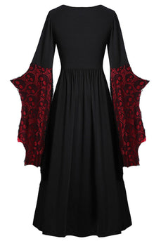 Black Long Sleeves Vintage Halloween Dress