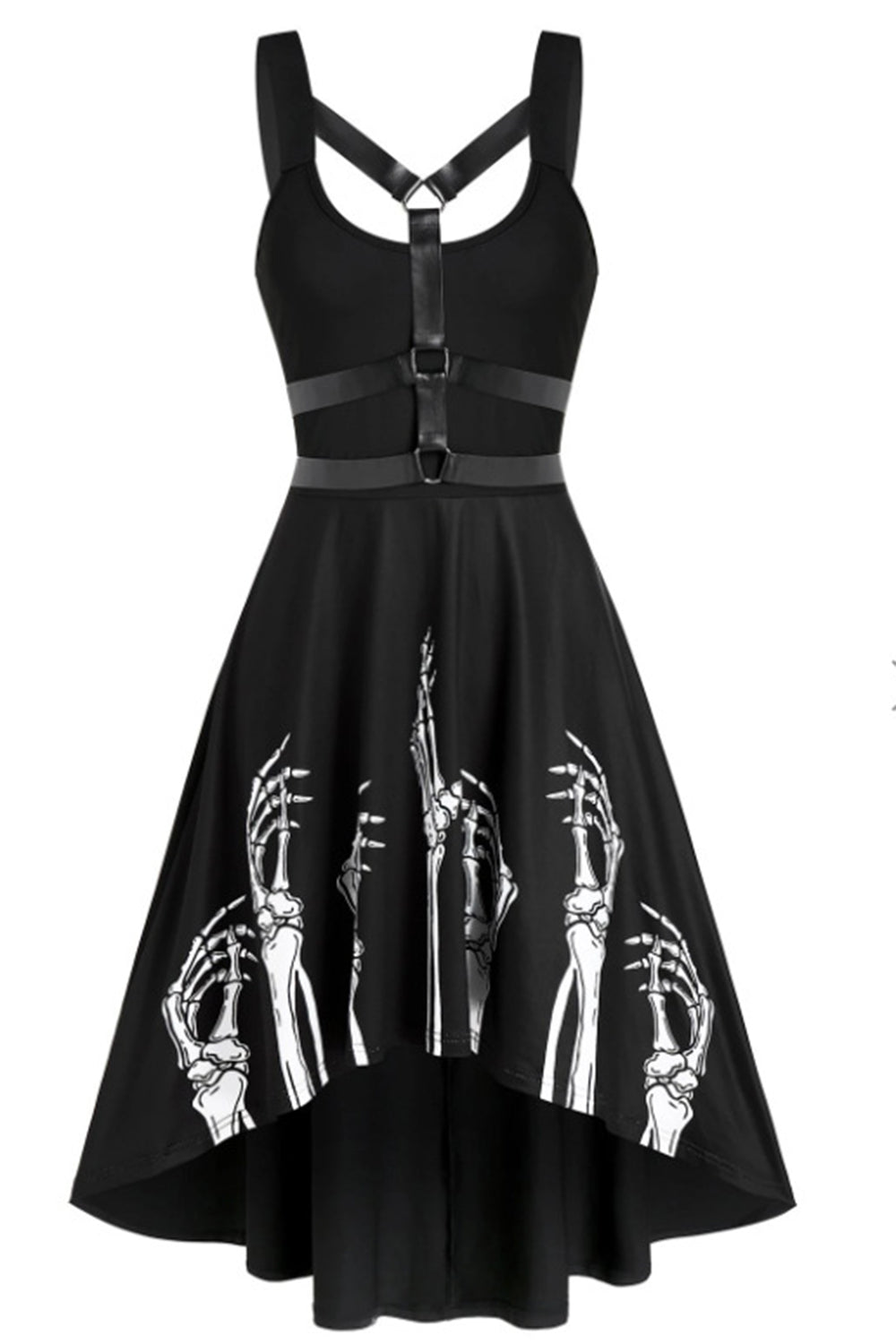 Black Scoop Neck Vintage Halloween Dress