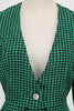 Load image into Gallery viewer, A Line V Neck Green Grid Plaid Vintage Dress