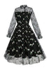 Load image into Gallery viewer, A Line High Neck Black Vintage Dress with Lace