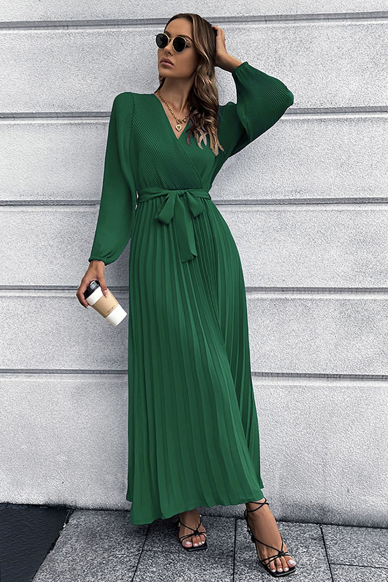 Load image into Gallery viewer, Long Sleeves Ruffles Casual Dress with Belt