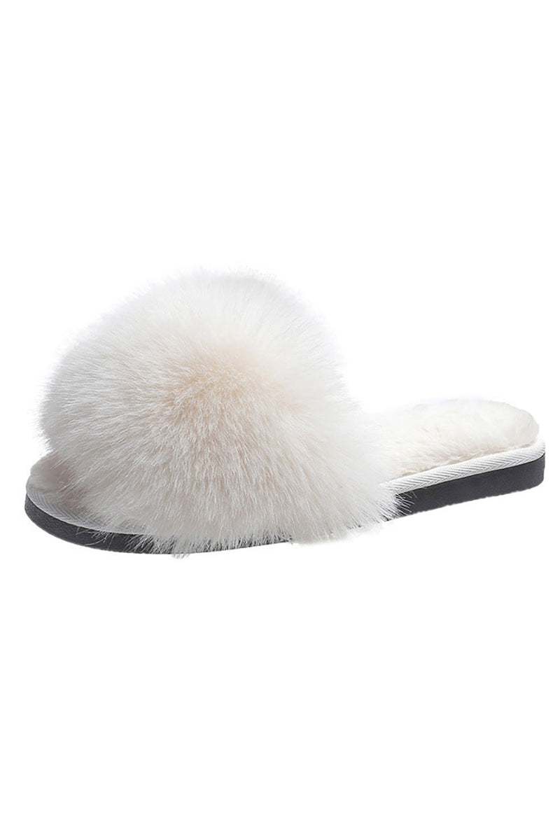 Load image into Gallery viewer, Black Fur Slide Slippers