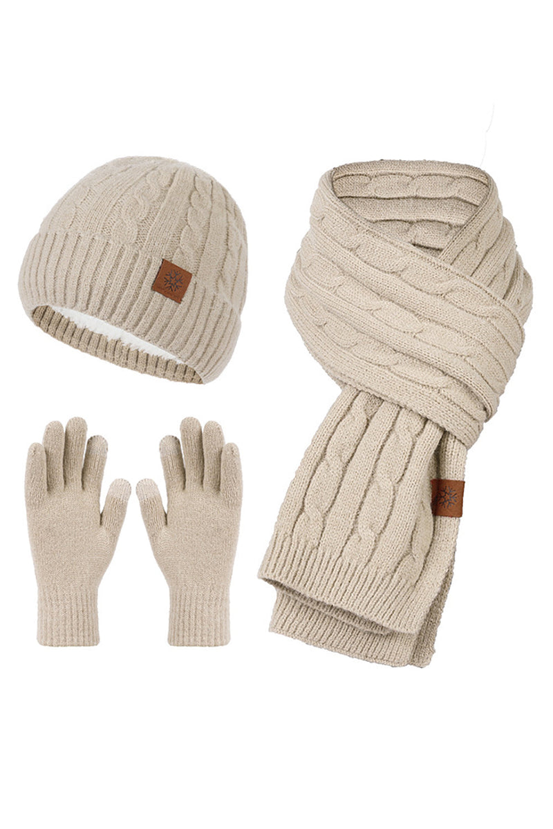 Load image into Gallery viewer, 3-Pieces Knitted Hat Scarf Gloves For Men