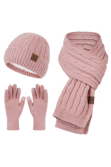 3-Pieces Knitted Hat Scarf Gloves For Men
