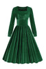 Load image into Gallery viewer, Black Long Sleeves Velvet Vintage Dress
