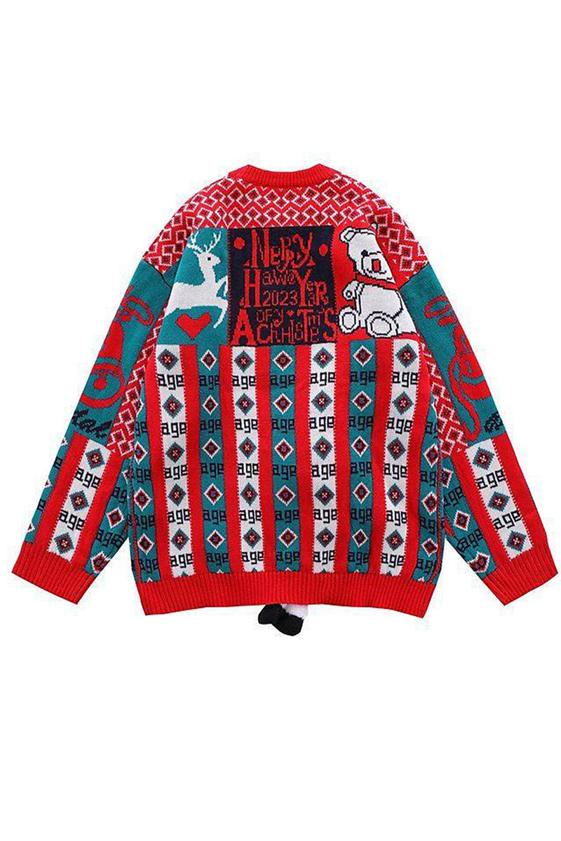 Load image into Gallery viewer, Oversize Red Christmas Wool Sweater