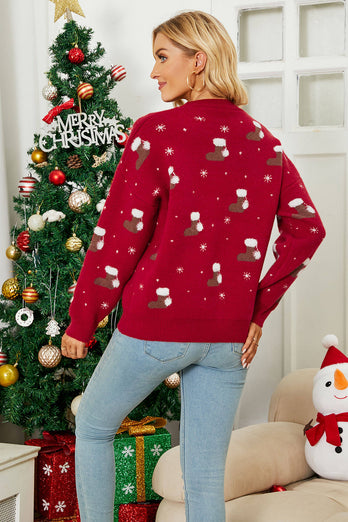 Pullover Crew Neck Snowflake Christmas Sweater