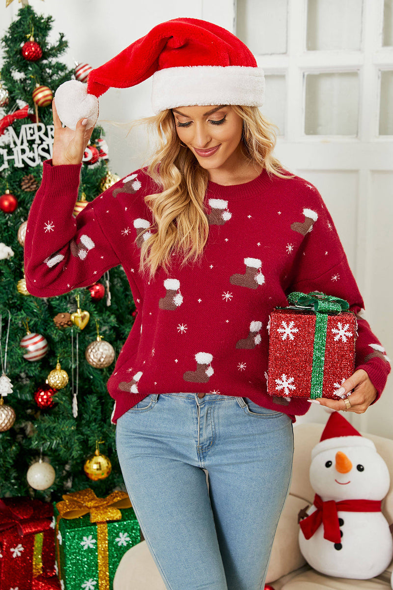 Load image into Gallery viewer, Pullover Crew Neck Snowflake Christmas Sweater