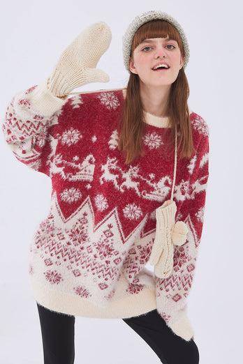 Loose Christmas Cartoon Pattern Sweater