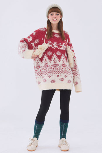 Loose Christmas Cartoon Pattern Sweater