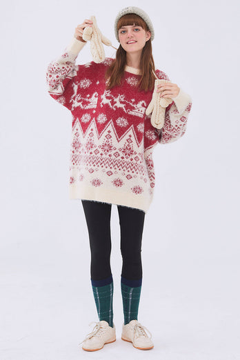 Loose Christmas Cartoon Pattern Sweater