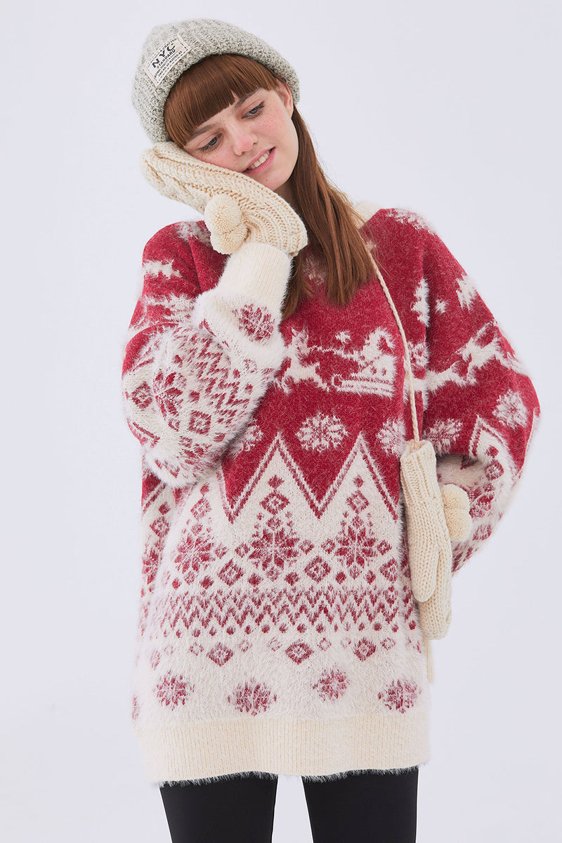 Load image into Gallery viewer, Loose Christmas Cartoon Pattern Sweater