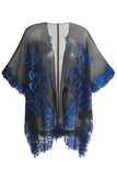 Black Sequined Peacock 1920s Cape