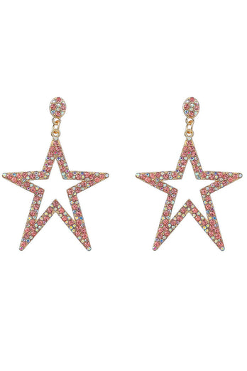 Five-Pointed Star Beaded Earrings